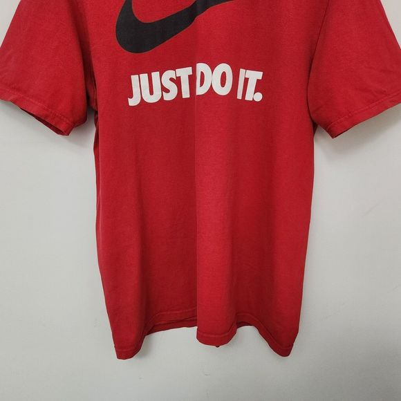 NIKE Men's Red Crew Neck 'Just Do It' Graphic Print T Shirt Size L - Picture 3 of 7